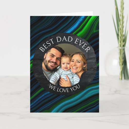 Beste vader ooit | Fotosjabloon gepersonaliseerd Kaart (Voorkant)