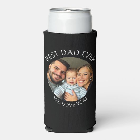 Beste vader ooit | Fotosjabloon gepersonaliseerd Seltzer Blikjeskoeler (Seltzer Voorkant)