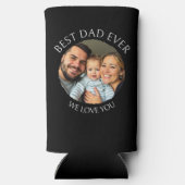 Beste vader ooit | Fotosjabloon gepersonaliseerd Seltzer Blikjeskoeler (Achterkant)