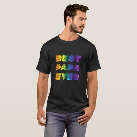 Beste vader ooit Gay Pride Lgbetq Rainbow Proud Pa T-shirt (Voorkant volledig)