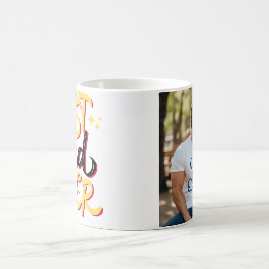 Beste vader ooit, gele geïllustreerde vaderdag koffiemok (Center)