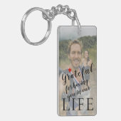 Beste vader ooit gepersonaliseerd 2 foto's en teks sleutelhanger (Voorkant Links)