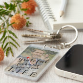 Beste vader ooit gepersonaliseerd 2 foto's en teks sleutelhanger (Voorkant Rechts)