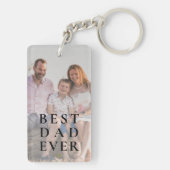Beste vader ooit gepersonaliseerd 2 foto's en teks sleutelhanger (achterkant)