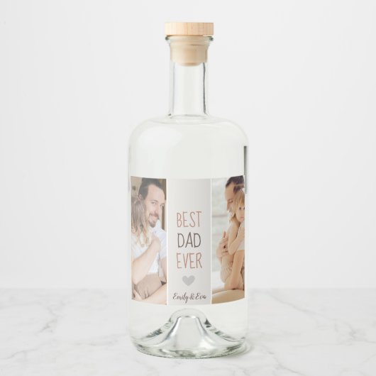 Beste vader ooit" gepersonaliseerd eten en drinken likeurfles etiket (Voorkant)