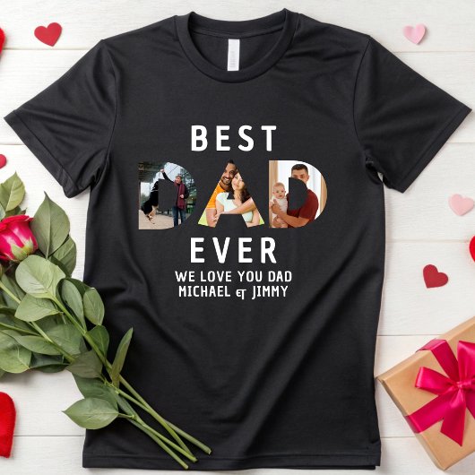 Beste vader ooit Gepersonaliseerd papa Foto Vaderd T-shirt