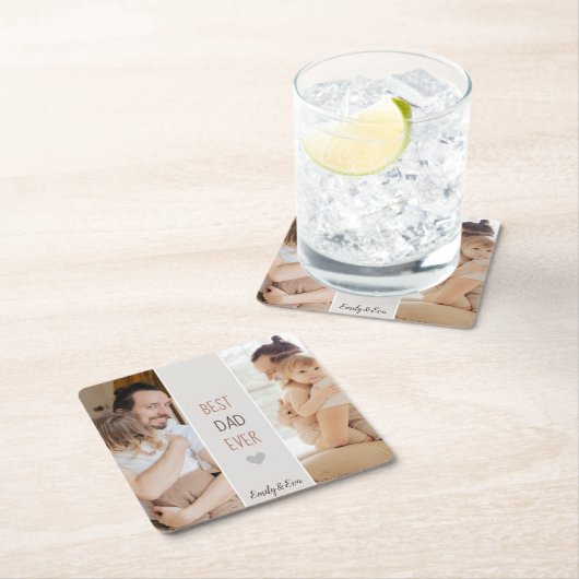 Beste vader ooit" Gepersonaliseerd papier Onderzet Kartonnen Onderzetters (Insitu)