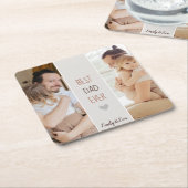 Beste vader ooit" Gepersonaliseerd papier Onderzet Kartonnen Onderzetters (Schuin)