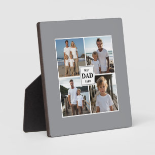 Beste vader ooit gepersonaliseerde 4 foto sjabloon fotoplaat