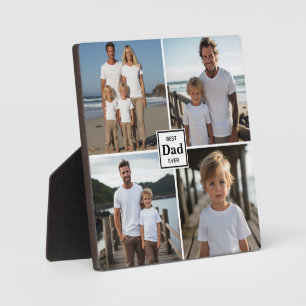 Beste vader ooit gepersonaliseerde 4 foto sjabloon fotoplaat