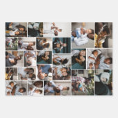 Beste vader ooit gepersonaliseerde familie fotocol inpakpapier vel (Voorkant)