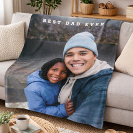 Beste vader ooit gepersonaliseerde familie foto's fleece deken