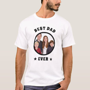Beste vader ooit gepersonaliseerde familiefoto t-shirt