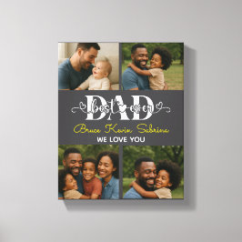 Beste Vader Ooit Gepersonaliseerde Foto Collage Canvas Afdruk