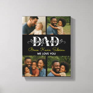 Beste Vader Ooit Gepersonaliseerde Foto Collage Canvas Afdruk