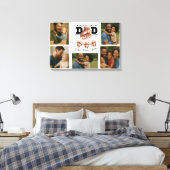 Beste vader ooit gepersonaliseerde foto collage canvas afdruk (Insitu (Slaapkamer))