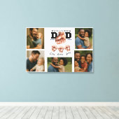 Beste vader ooit gepersonaliseerde foto collage canvas afdruk (Insitu (Houten vloer))