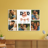 Beste vader ooit gepersonaliseerde foto collage canvas afdruk (Insitu (Woonkamer))