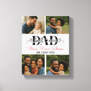 Beste Vader Ooit Gepersonaliseerde Foto Collage Canvas Afdruk