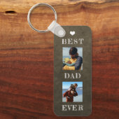 Beste vader ooit gepersonaliseerde foto Fathers Da Sleutelhanger (Voorkant)