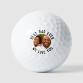 Beste vader ooit - gepersonaliseerde foto golfballen (Voorkant)