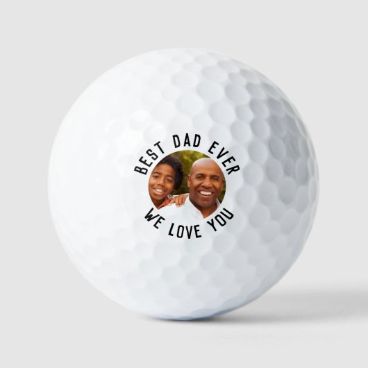 Beste vader ooit - gepersonaliseerde foto golfballen (Voorkant)