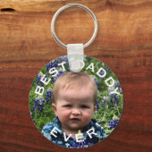 Beste vader ooit gepersonaliseerde foto sleutelhanger (Voorkant)