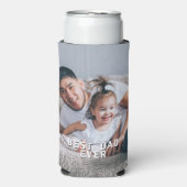 Beste vader ooit gepersonaliseerde foto Slim Seltzer Blikjeskoeler (Seltzer Voorkant)