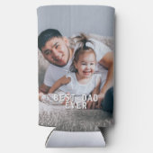 Beste vader ooit gepersonaliseerde foto Slim Seltzer Blikjeskoeler (Achterkant)