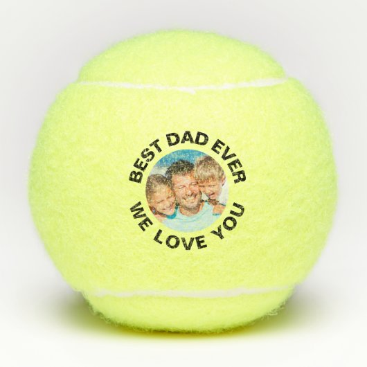 Beste vader ooit - gepersonaliseerde foto tennisballen (Voorkant)
