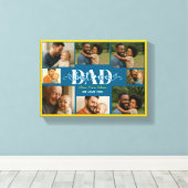 Beste vader ooit gepersonaliseerde fotocollage canvas afdruk (Insitu (Houten vloer))