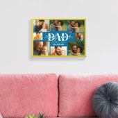 Beste vader ooit gepersonaliseerde fotocollage canvas afdruk (Insitu (Woonkamer))