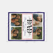 Beste vader ooit gepersonaliseerde fotocollage fleece deken (Voorkant (Horizontaal))