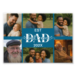 Beste Vader Ooit – Gepersonaliseerde Fotocollage Foto Afdruk