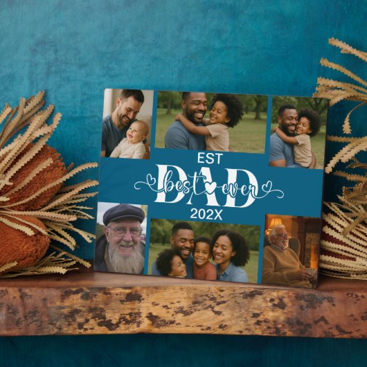 Beste Vader Ooit – Gepersonaliseerde Fotocollage Fotoplaat (Zijkant)
