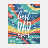 Beste vader ooit gepersonaliseerde kinder namen Va Fleece Deken (Voorkant)