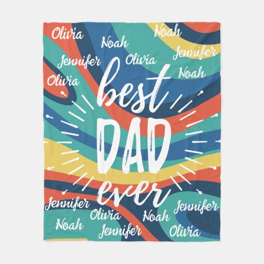 Beste vader ooit gepersonaliseerde kinder namen Va Fleece Deken (Voorkant)