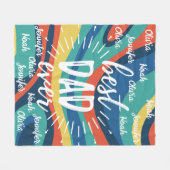 Beste vader ooit gepersonaliseerde kinder namen Va Fleece Deken (Voorkant (Horizontaal))