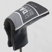 Beste vader ooit gepersonaliseerde naam grijs golfheadcover (3/4 voorkant)