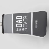 Beste vader ooit gepersonaliseerde naam grijs golfheadcover (Voorkant)