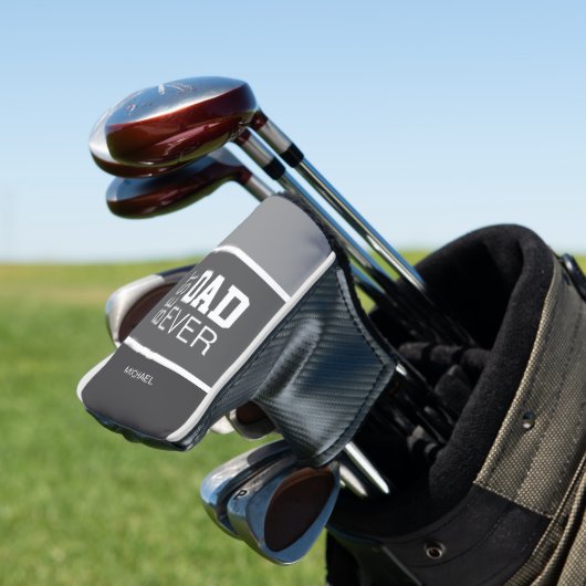 Beste vader ooit gepersonaliseerde naam grijs golfheadcover (Insitu)