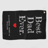 Beste vader ooit gepersonaliseerde namen golfhanddoek (Horizontaal)