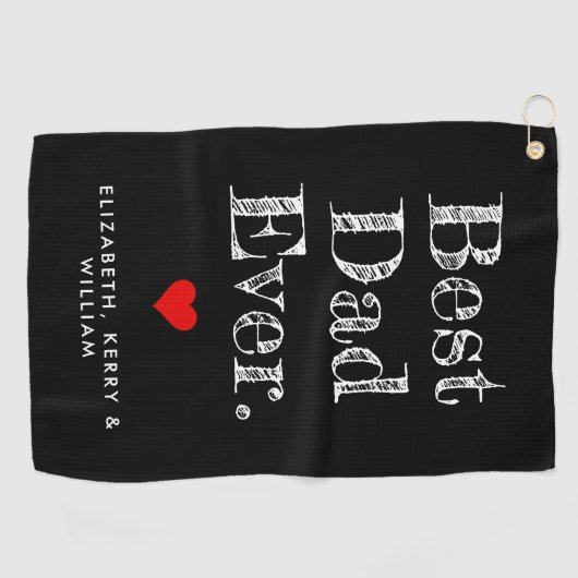 Beste vader ooit gepersonaliseerde namen golfhanddoek (Horizontaal)