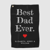 Beste vader ooit gepersonaliseerde namen golfhanddoek (Voorkant)