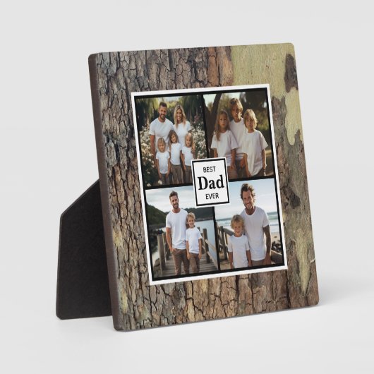 Beste vader ooit gepersonaliseerde rustieke houten fotoplaat (Voorkant)