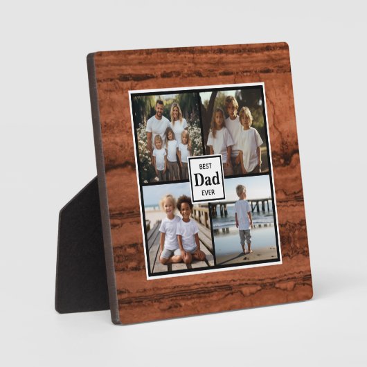 Beste vader ooit gepersonaliseerde terracotta sjab fotoplaat (Voorkant)