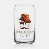 Beste vader ooit - gepersonaliseerde Vaderdag Gift Blikvorm Glas (Achterkant)