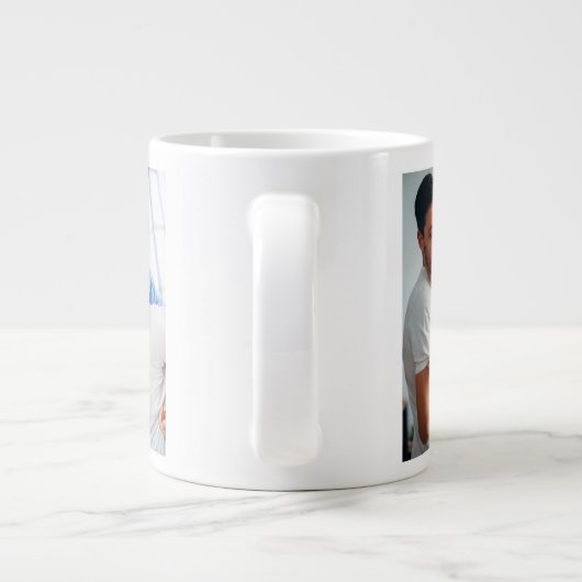 Beste vader ooit - gepersonaliseerde Vaderdag Gift Grote Koffiekop (Achterkant)