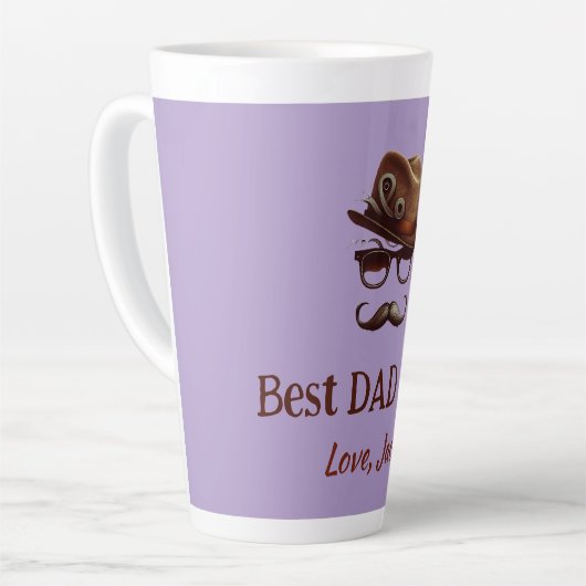 Beste vader ooit - gepersonaliseerde Vaderdag Gift Latte Mok (Linkerhoek)