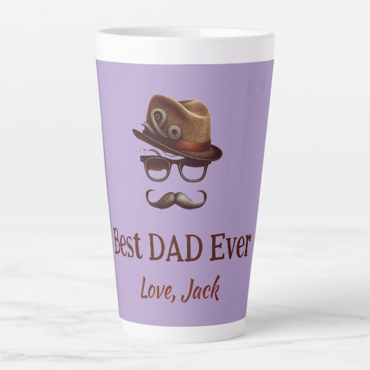 Beste vader ooit - gepersonaliseerde Vaderdag Gift Latte Mok (Voorkant)